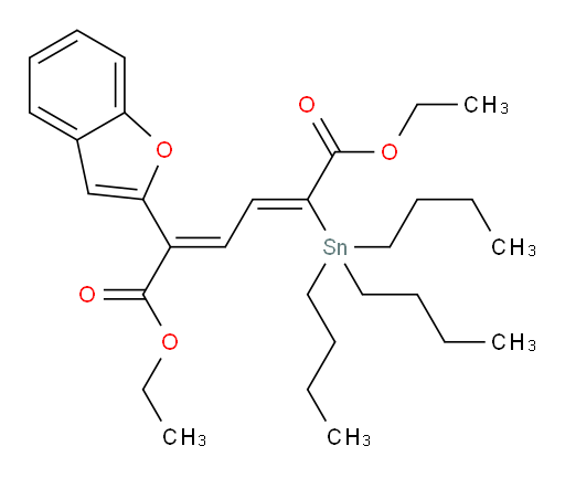 (2E,4Z)-二乙基 2-(苯并呋喃-2-基)-5-(三丁基锡基)六-2,4-二烯二酸酯