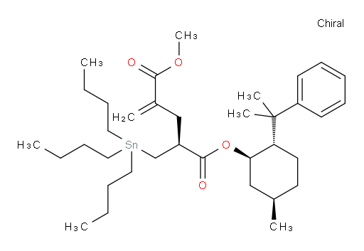 (S)-1-甲基 5-((1R,2S,5R)-5-甲基-2-(2-苯基丙-2-基)环己基) 2-亚甲基-4-((三丁基锡基)甲基)戊二酸酯