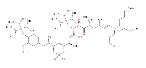 (1E,3S,5R,7R,8R,9E,11R)-7-methoxy-11-((4R,6S)-6-((2S)-1-((4R)-3-methoxy-4-((triisopropylsilyl)oxy)cyclohexyl)propan-2-yl)-2,2-dimethyl-1,3-dioxan-4-yl)-3,5,9-trimethyl-1-(tributylstannyl)-8-((triisopropylsilyl)oxy)dodeca-1,9-dien-6-one