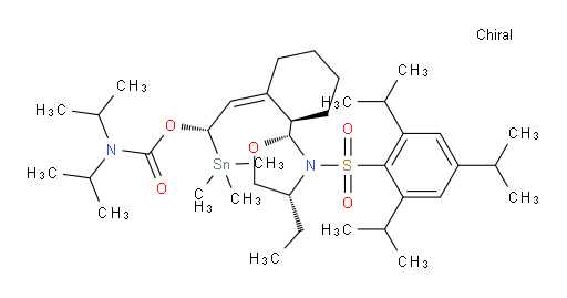 (S,Z)-2-((R)-2-((2R,4R)-4-乙基-3-((2,4,6-三异丙基苯基)磺酰基)噁唑烷-2-基)环己亚基)-1-(三甲基锡基)乙基 二异丙基氨基甲酸酯