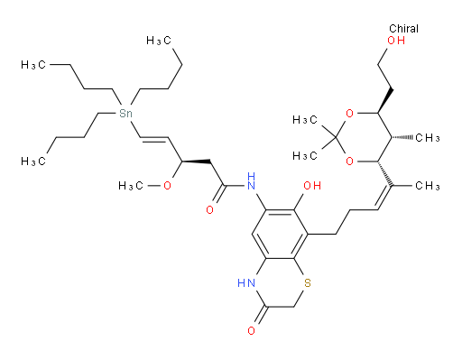 (R,E)-N-(7-羟基-8-((Z)-4-((4R,5S,6S)-6-(2-羟基乙基)-2,2,5-三甲基-1,3-二噁烷-4-基)戊-3-烯-1-基)-3-氧代-3,4-二氢-2H-苯并[b][1,4]噻嗪-6-基)-3-甲氧基-5-(三丁基锡基)戊-4-烯酰胺