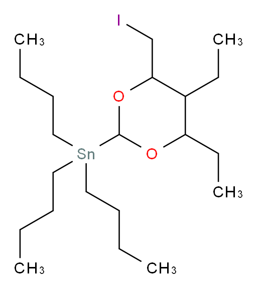 三丁基(4,5-二乙基-6-(碘甲基)-1,3-二噁烷-2-基)锡烷