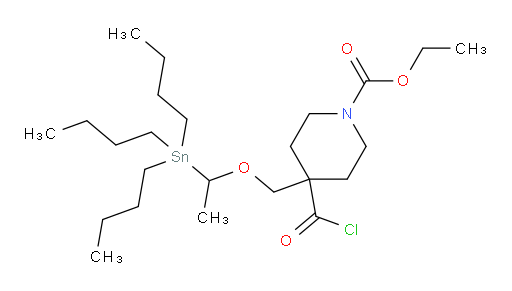 ethyl 4-(chlorocarbonyl)-4-((1-(tributylstannyl)ethoxy)methyl)piperidine-1-carboxylate