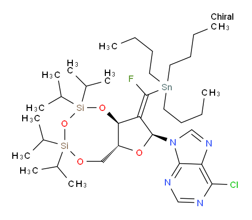 6-chloro-9-((6aR,8S,9aS,Z)-9-(fluoro(tributylstannyl)methylene)-2,2,4,4-tetraisopropyltetrahydro-6H-furo[3,2-f][1,3,5,2,4]trioxadisilocin-8-yl)-9H-purine