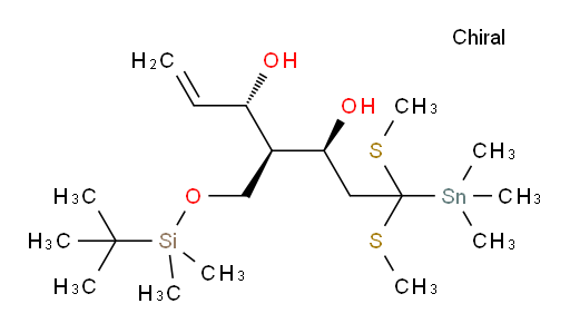 (3S,4R,5S)-4-(((tert-butyldimethylsilyl)oxy)methyl)-7,7-bis(methylthio)-7-(trimethylstannyl)hept-1-ene-3,5-diol