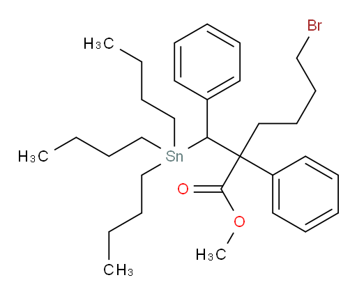 甲基 6-溴-2-苯基-2-(苯基(三丁基锡基)甲基)己酸酯