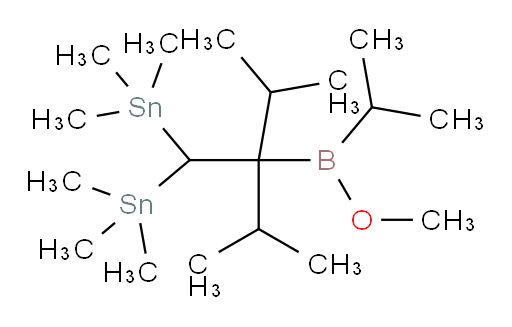(2-isopropyl-2-(isopropyl(methoxy)boryl)-3-methylbutane-1,1-diyl)bis(trimethylstannane)