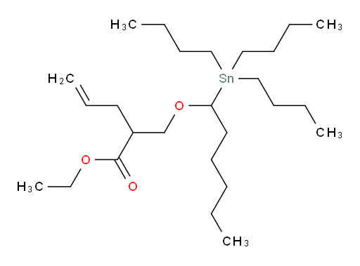 ethyl 2-(((1-(tributylstannyl)hexyl)oxy)methyl)pent-4-enoate