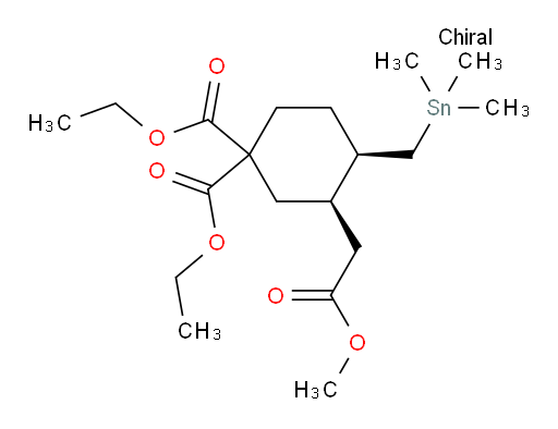 (3R,4R)-diethyl 3-(2-methoxy-2-oxoethyl)-4-((trimethylstannyl)methyl)cyclohexane-1,1-dicarboxylate