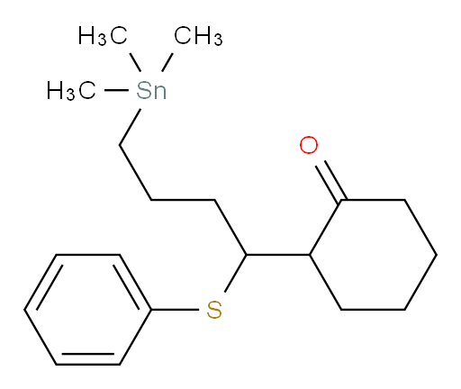2-(1-(phenylthio)-4-(trimethylstannyl)butyl)cyclohexanone