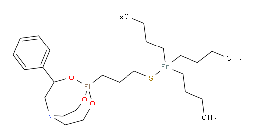 3-phenyl-1-(3-((tributylstannyl)thio)propyl)-2,8,9-trioxa-5-aza-1-silabicyclo[3.3.3]undecane