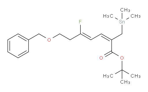 (2E,4Z)-叔丁基 7-(苄氧基)-5-氟-2-((三甲基锡基)甲基)庚-2,4-二烯酸酯