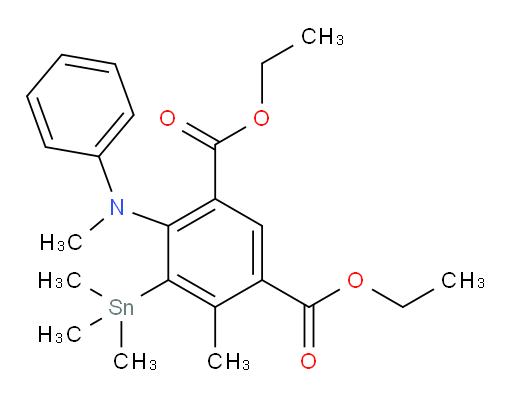 diethyl 4-methyl-6-(methyl(phenyl)amino)-5-(trimethylstannyl)isophthalate