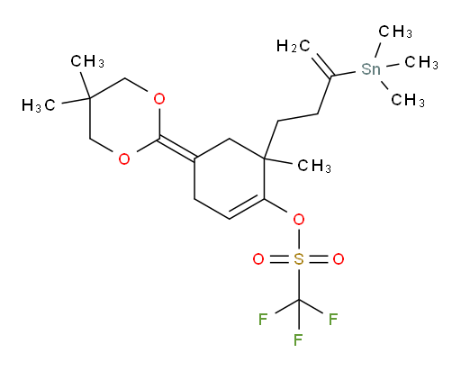 4-(5,5-dimethyl-1,3-dioxan-2-ylidene)-6-methyl-6-(3-(trimethylstannyl)but-3-en-1-yl)cyclohex-1-en-1-yl trifluoromethanesulfonate