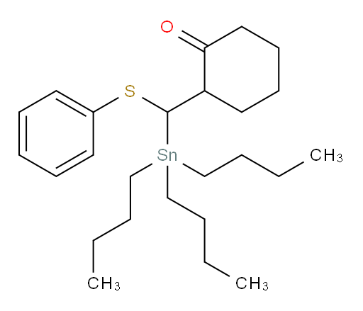 2-((phenylthio)(tributylstannyl)methyl)cyclohexanone