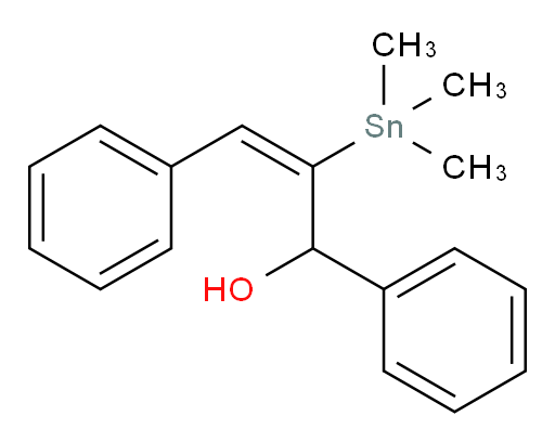 (E)-1,3-diphenyl-2-(trimethylstannyl)prop-2-en-1-ol