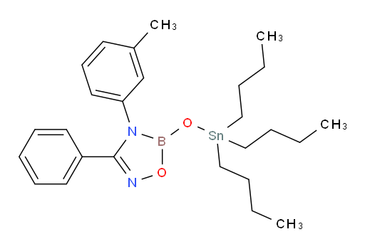 3-phenyl-4-(m-tolyl)-5-((tributylstannyl)oxy)-4,5-dihydro-1,2,4,5-oxadiazaborole