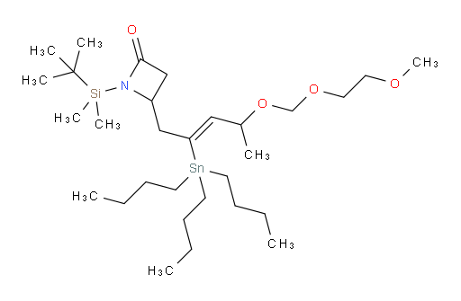 (Z)-1-(tert-butyldimethylsilyl)-4-(4-((2-methoxyethoxy)methoxy)-2-(tributylstannyl)pent-2-en-1-yl)azetidin-2-one