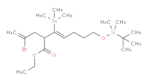 (Z)-ethyl 2-(2-bromoallyl)-7-((tert-butyldimethylsilyl)oxy)-3-(trimethylstannyl)hept-3-enoate