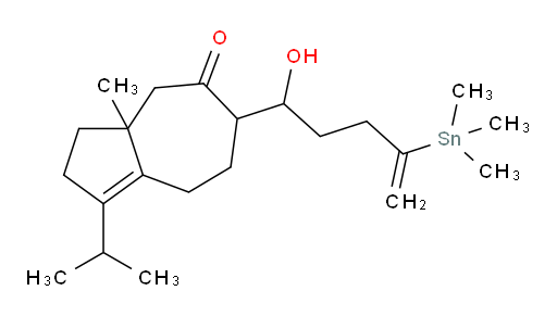 6-(1-hydroxy-4-(trimethylstannyl)pent-4-en-1-yl)-1-isopropyl-3a-methyl-2,3,3a,4,7,8-hexahydroazulen-5(6H)-one