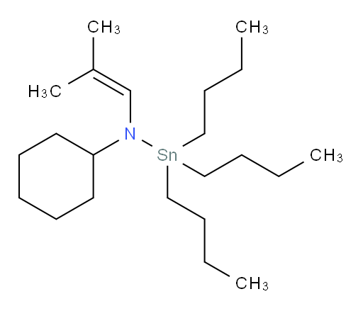 1,1,1-tributyl-N-cyclohexyl-N-(2-methylprop-1-en-1-yl)stannanamine