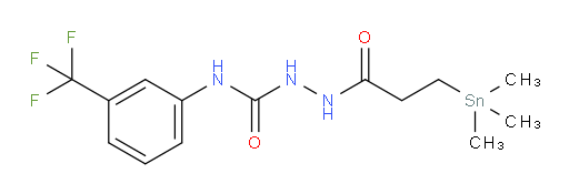 N-(3-(trifluoromethyl)phenyl)-2-(3-(trimethylstannyl)propanoyl)hydrazinecarboxamide