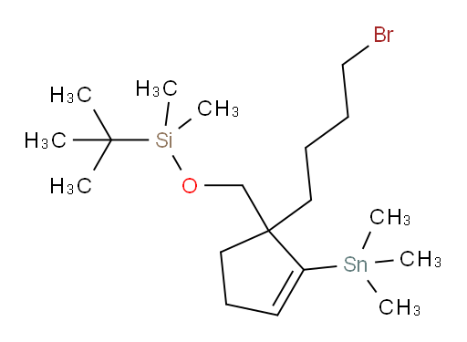 ((1-(4-bromobutyl)-2-(trimethylstannyl)cyclopent-2-en-1-yl)methoxy)(tert-butyl)dimethylsilane