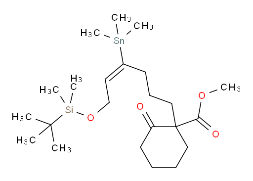 (E)-methyl 1-(6-((tert-butyldimethylsilyl)oxy)-4-(trimethylstannyl)hex-4-en-1-yl)-2-oxocyclohexanecarboxylate