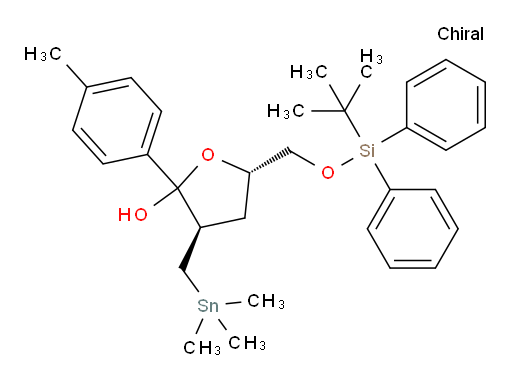 (3R,5S)-5-(((tert-butyldiphenylsilyl)oxy)methyl)-2-(p-tolyl)-3-((trimethylstannyl)methyl)tetrahydrofuran-2-ol