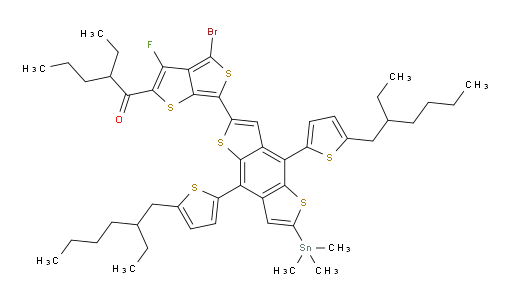 1-(6-(4,8-bis(5-(2-ethylhexyl)thiophen-2-yl)-6-(trimethylstannyl)benzo[1,2-b:4,5-b']dithiophen-2-yl)-4-bromo-3-fluorothieno[3,4-b]thiophen-2-yl)-2-ethylpentan-1-one