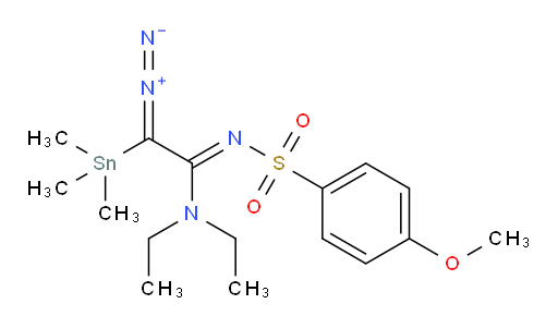 (Z)-2-diazo-N,N-diethyl-N'-((4-methoxyphenyl)sulfonyl)-2-(trimethylstannyl)acetimidamide