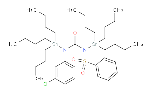 N-((3-chlorophenyl)(tributylstannyl)carbamoyl)-N-(tributylstannyl)benzenesulfonamide