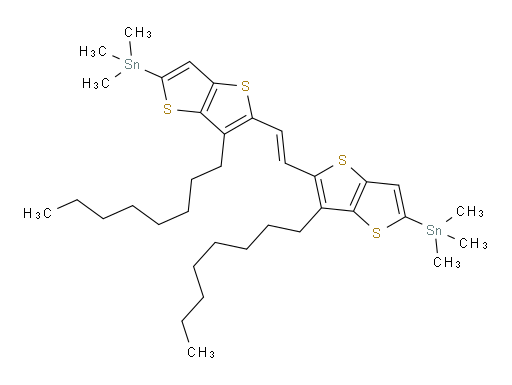 (E)-1,2-双(3-辛基-5-(三甲基锡基)噻吩并[3,2-b]噻吩-2-基)乙烯