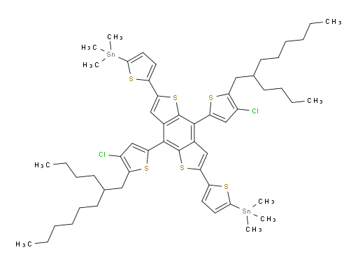 (5,5'-(4,8-bis(5-(2-butyloctyl)-4-chlorothiophen-2-yl)benzo[1,2-b:4,5-b']dithiophene-2,6-diyl)bis(thiophene-5,2-diyl))bis(trimethylstannane)