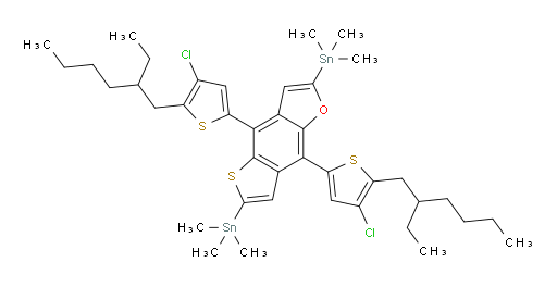 (4,8-双(4-氯-5-(2-乙基己基)噻吩-2-基)噻吩并[2,3-f]苯并呋喃-2,6-二基)双(三甲基锡烷)