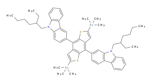 9-(2-ethylhexyl)-2-(8-(9-(2-ethylhexyl)-9H-carbazol-3-yl)-2,6-bis(trimethylstannyl)benzo[1,2-b:4,5-b']dithiophen-4-yl)-9H-carbazole