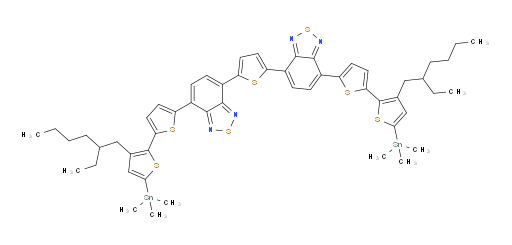 2,5-双(7-(3'-(2-乙基己基)-5'-(三甲基锡基)-[2,2'-联噻吩]-5-基)苯并[c][1,2,5]噻二唑-4-基)噻吩
