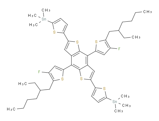 (5,5'-(4,8-bis(5-(2-ethylhexyl)-4-fluorothiophen-2-yl)benzo[1,2-b:4,5-b']dithiophene-2,6-diyl)bis(thiophene-5,2-diyl))bis(trimethylstannane)