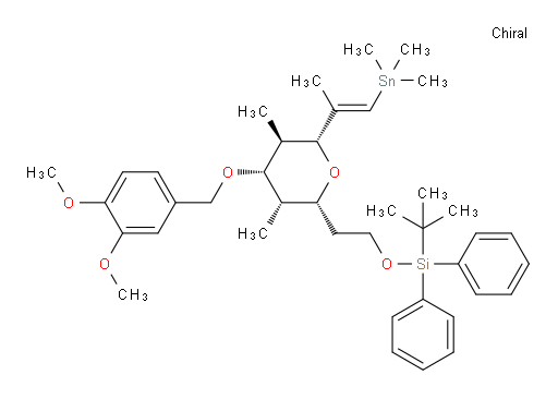 叔丁基(2-((2R,3S,4S,5R,6R)-4-((3,4-二甲氧基苄氧基))-3,5-二甲基-6-((E)-1-(三甲基锡基)丙-1-烯-2-基)四氢-2H-吡喃-2-基)乙氧基)二苯基硅烷
