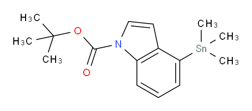 叔丁基 4-(三甲基锡基)-1H-吲哚-1-甲酸酯