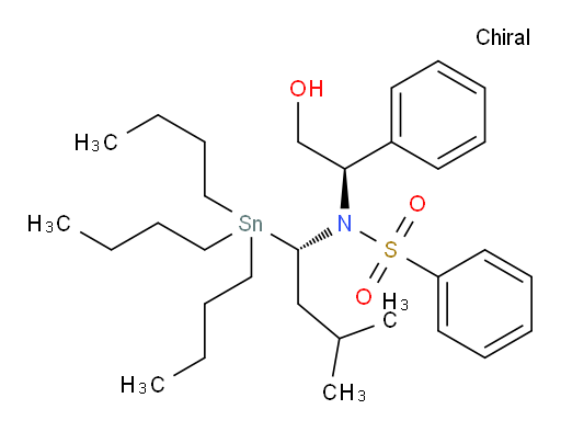 N-((R)-2-hydroxy-1-phenylethyl)-N-((S)-3-methyl-1-(tributylstannyl)butyl)benzenesulfonamide