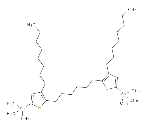 1,6-双(3-辛基-5-(三甲基锡基)噻吩-2-基)己烷