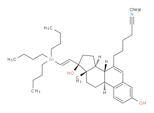 5-((8R,9S,13S,14S,17R)-3,17-dihydroxy-13-methyl-17-((E)-2-(tributylstannyl)vinyl)-9,11,12,13,14,15,16,17-octahydro-8H-cyclopenta[a]phenanthren-7-yl)pentanenitrile