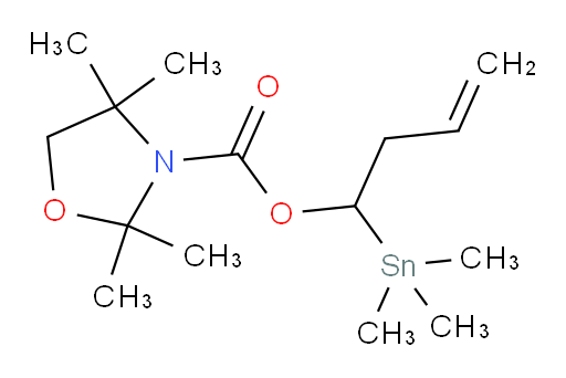 1-(trimethylstannyl)but-3-en-1-yl 2,2,4,4-tetramethyloxazolidine-3-carboxylate