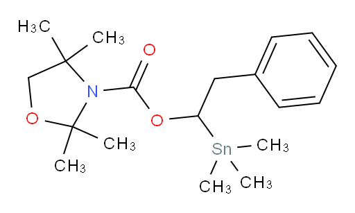 2-phenyl-1-(trimethylstannyl)ethyl 2,2,4,4-tetramethyloxazolidine-3-carboxylate