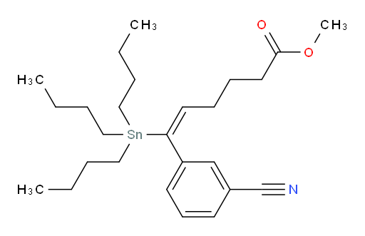 (E)-甲基 6-(3-氰基苯基)-6-(三丁基锡基)己-5-烯酸酯