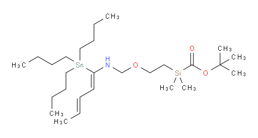 (Z)-tert-butyl 8-((E)-but-2-en-1-ylidene)-9,9-dibutyl-2,2-dimethyl-5-oxa-7-aza-2-sila-9-stannatridecan-1-oate