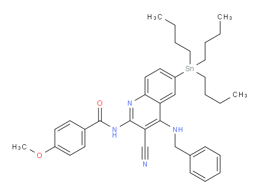 N-(4-(苄基氨基)-3-氰基-6-(三丁基锡基)喹啉-2-基)-4-甲氧基苯甲酰胺