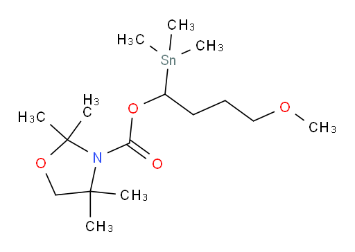4-methoxy-1-(trimethylstannyl)butyl 2,2,4,4-tetramethyloxazolidine-3-carboxylate