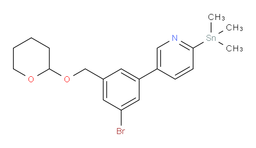 5-(3-bromo-5-(((tetrahydro-2H-pyran-2-yl)oxy)methyl)phenyl)-2-(trimethylstannyl)pyridine